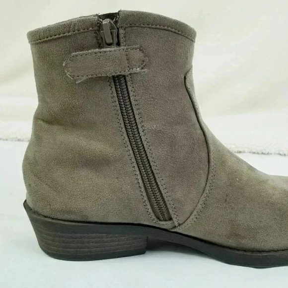 Sam Edelman Size 4 Taupe Becka Addie Side Zip Tassels Suede Women's Ankle Boots - Picture 5 of 12